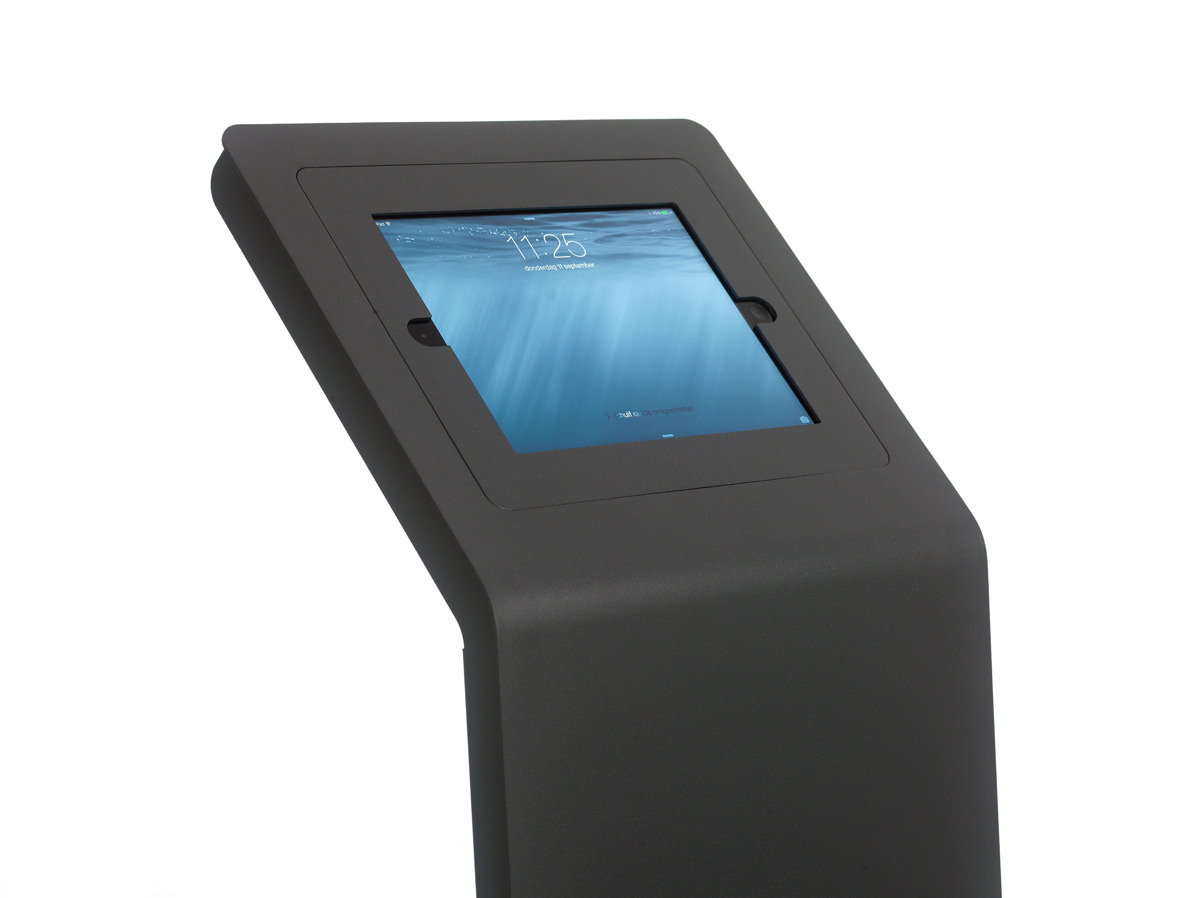 Tabdoq vloerstandaard iPad 7/8/9 10.2-inch donkergrijs met uitsparingen (OPRUIMING)