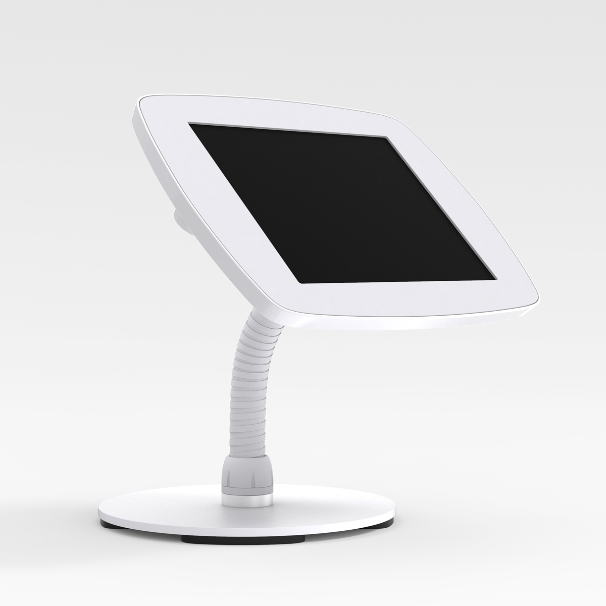 Bouncepad Counter Flex tablet kiosk met vaste voet en zwanenhals