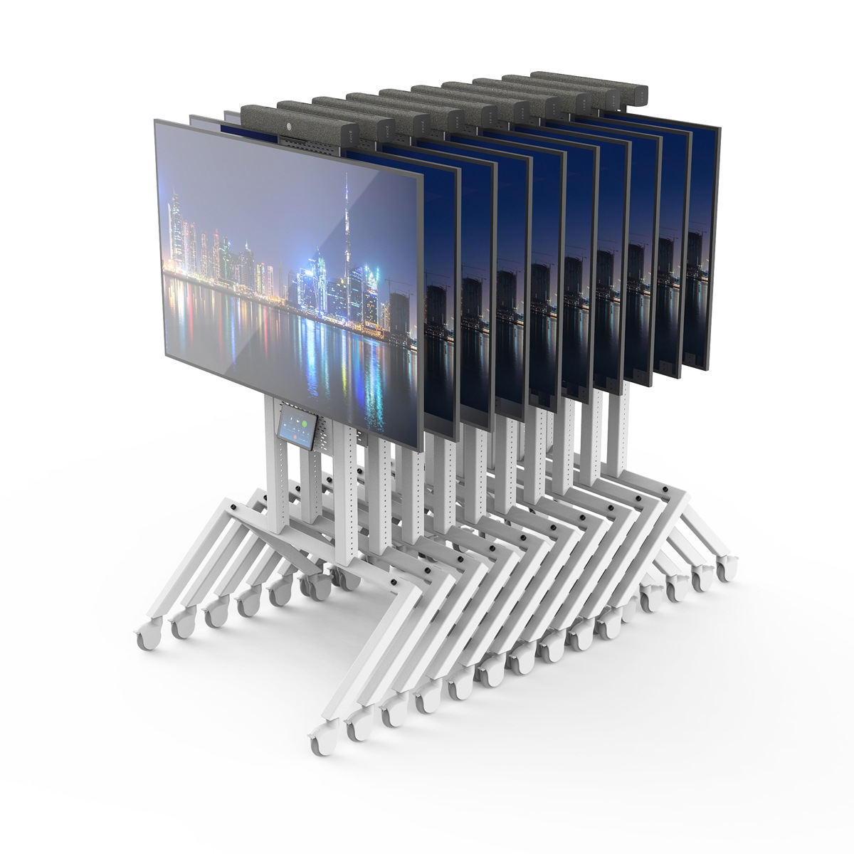 Heckler AV Cart Prime wit opslag stapelen