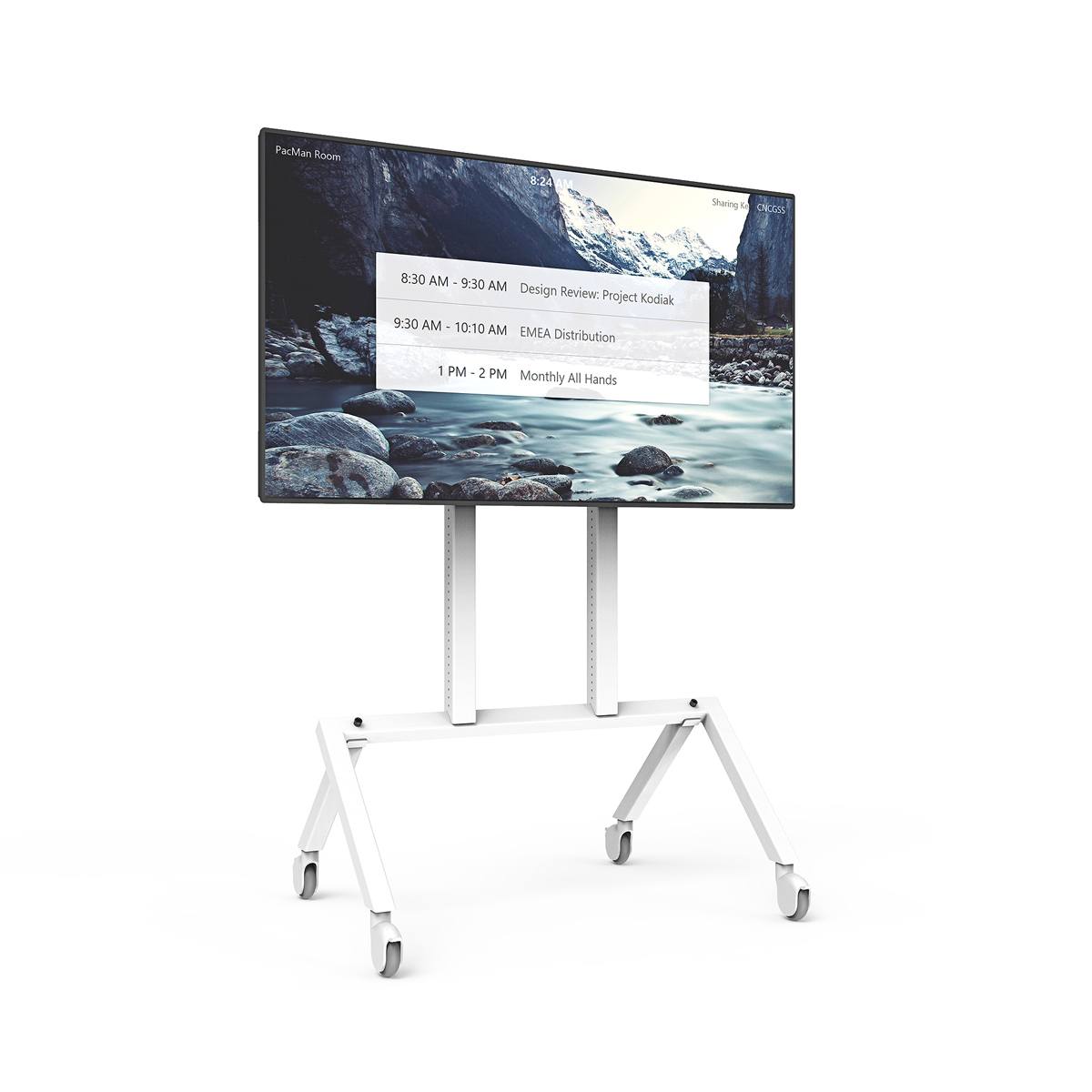 Heckler AV Cart - Base Configuration wit vooraanzicht met display