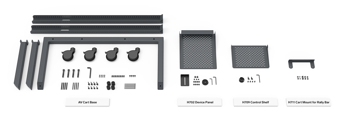 Heckler AV Cart voor Logitech Rally Bar zwart onderdelen