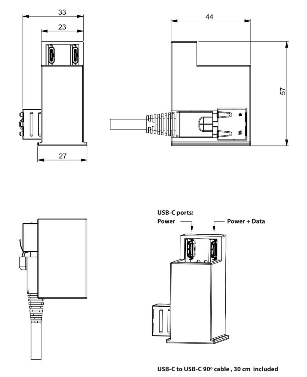 sCharge PoE Fit met USB-C connector